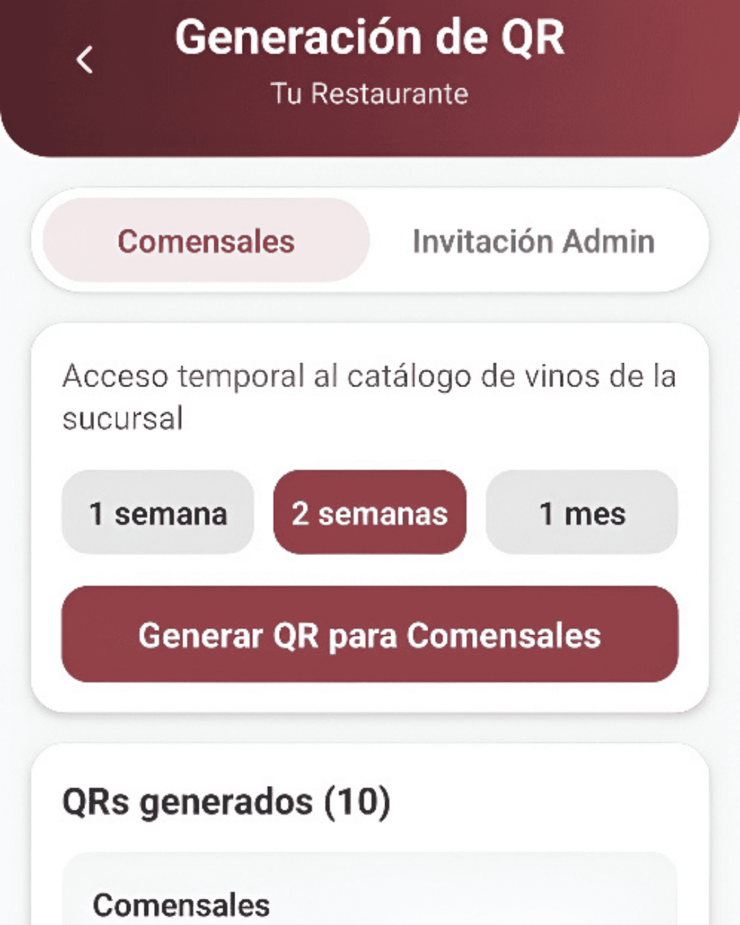 Cellarium: generación de código QR